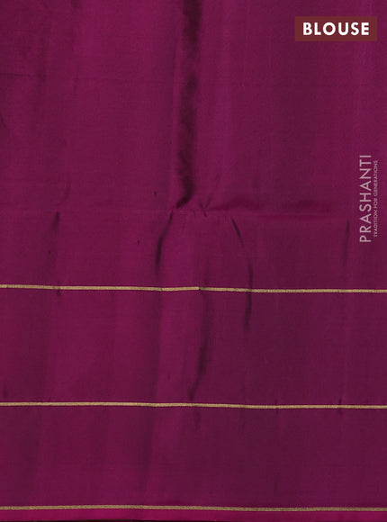 Pure soft silk saree pastel green and purple with zari woven buttas and zari woven simple border