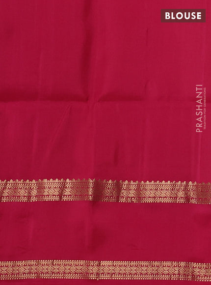 Pure soft silk saree teal green and pink with allover zari checks & buttas and rettapet zari woven border