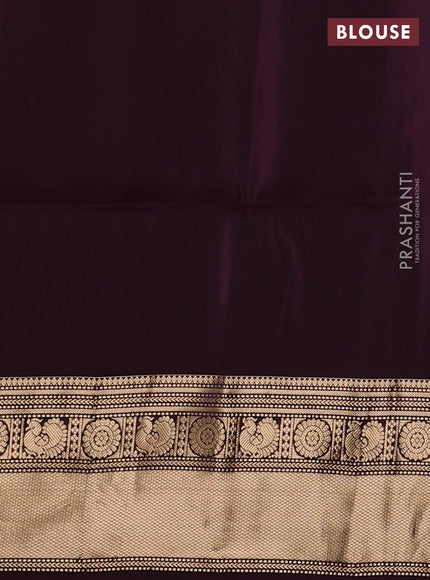 Pure soft silk saree lime yellow and deep wine with allover zari checks & buttas and annam zari woven border