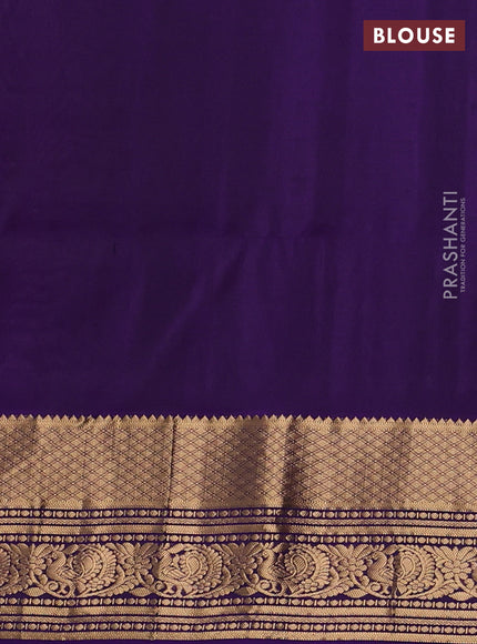 Pure soft silk saree light pink and violet with allover zari checks & buttas and annam zari woven border