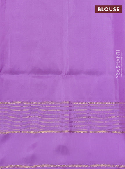 Pure soft silk saree green and lavender with allover zari woven buttas and long zari woven butta border