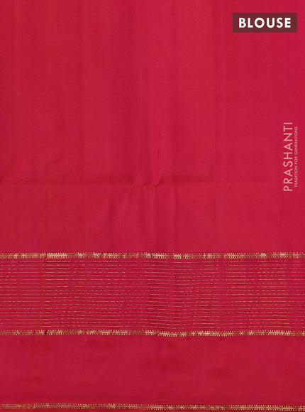 Pure soft silk saree deep violet and dual shade of pink with allover zari woven buttas and long zari woven butta border