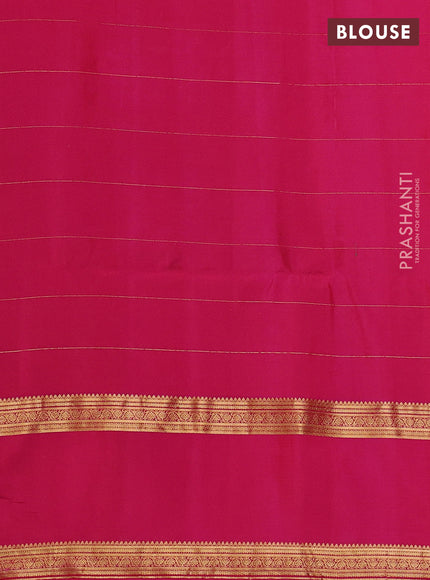 Pure soft silk saree teal blue and pink with allover zari checks & buttas and rettapet zari woven border
