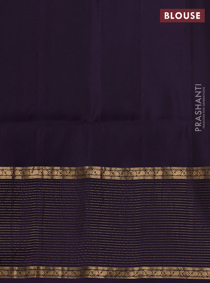 Pure soft silk saree pink and deep violet with allover zari woven buttas and long zari woven checked butta border