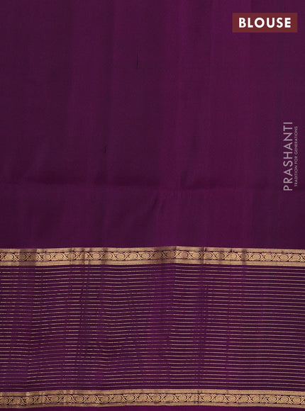 Pure soft silk saree pink and purple with allover zari woven buttas and long zari woven checked butta border