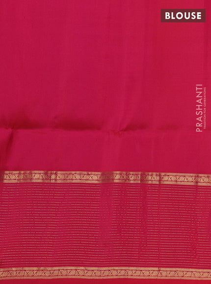 Pure soft silk saree teal blue and dual shade of pink with allover zari woven buttas and long zari woven checked butta border
