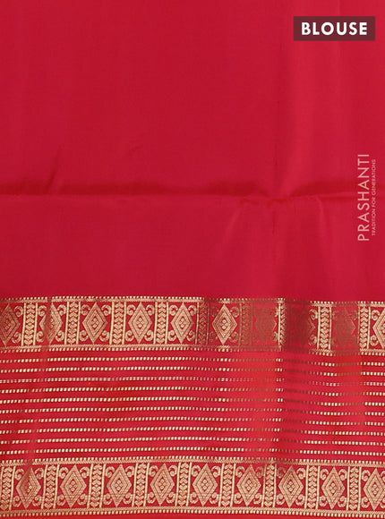 Pure soft silk saree bottle green and dual shade of pinkish orange with allover zari woven buttas and zari woven border