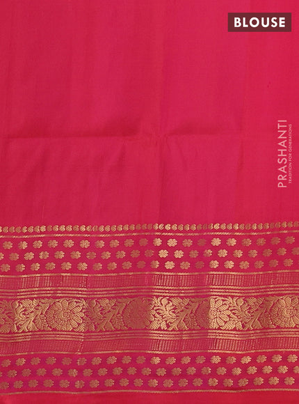 Pure soft silk saree yellow and pink with zari woven buttas and long zari woven border
