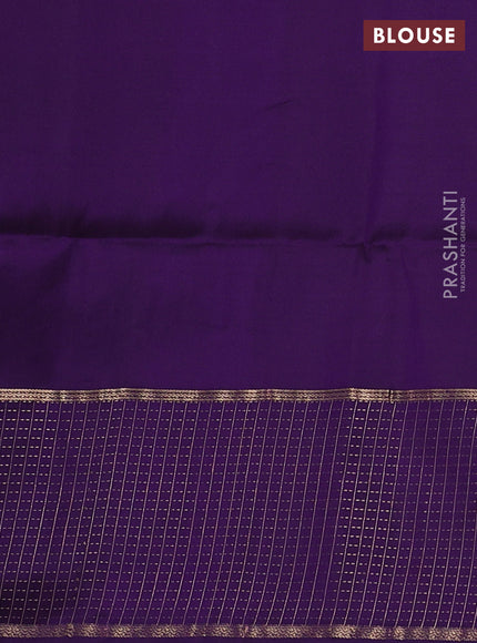 Pure soft silk saree violet shade and violet with zari woven buttas and long zari woven checked border