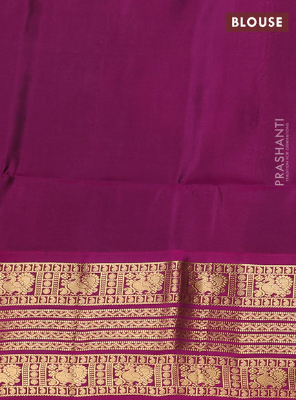 Pure soft silk saree beige and magenta pink with zari woven buttas and long zari woven border