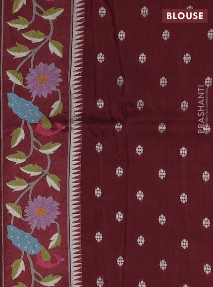 Banarasi silk saree brown with allover zari woven brocade weaves and paithani style border