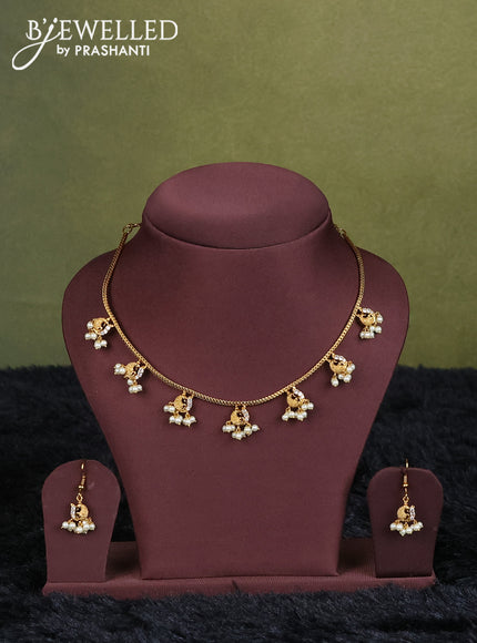 Navy blue semi raw silk with matching neck piece