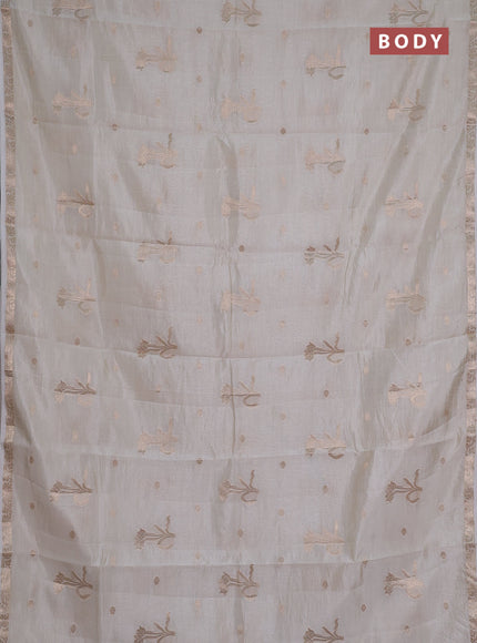 white semi raw silk with matching neck piece