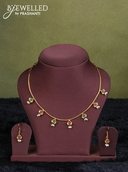 maroon semi raw silk with matching neck piece