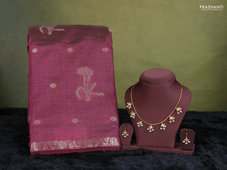 wine semi raw silk with matching neck piece