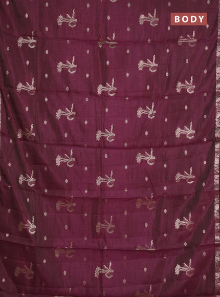 wine semi raw silk with matching neck piece