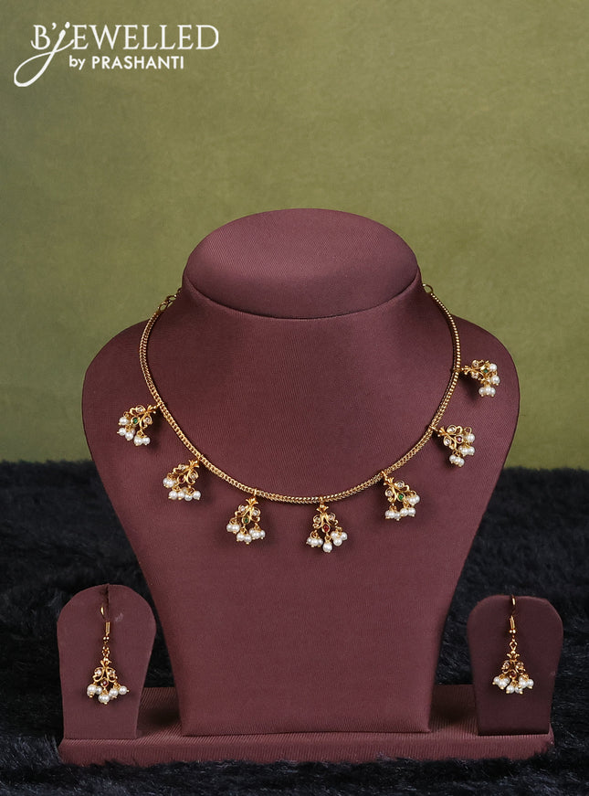 pink  semi raw silk with matching neck piece