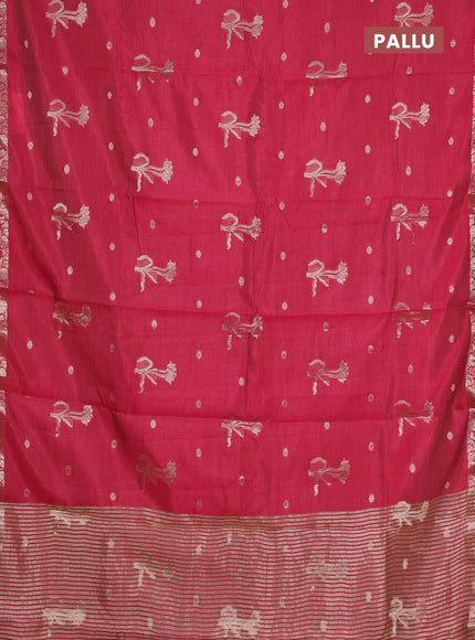 pink  semi raw silk with matching neck piece