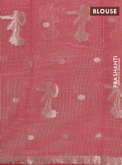 pink  semi raw silk with matching neck piece
