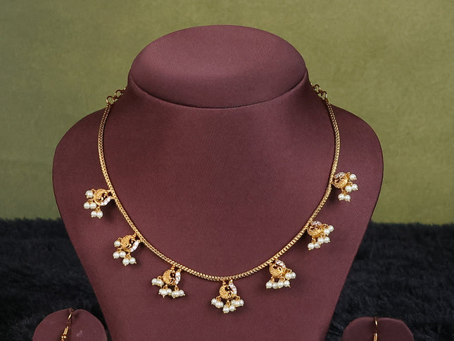 voilet semi raw silk with matching neck piece