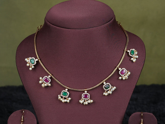 light green semi raw silk with matching neck piece