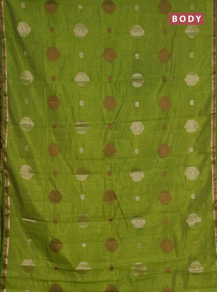 light green semi raw silk with matching neck piece
