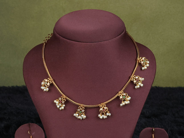 wine semi raw silk with matching neck piece