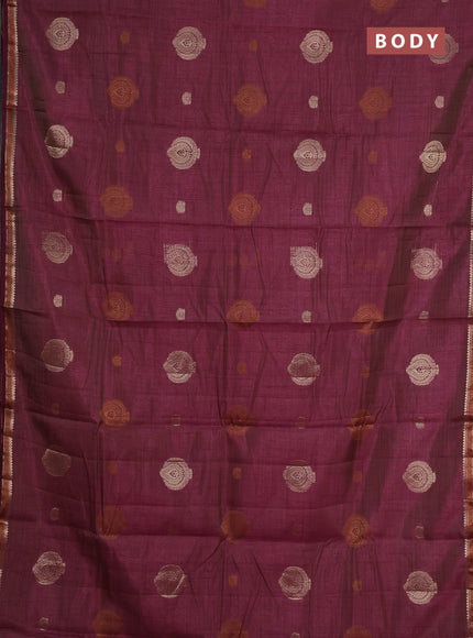 wine semi raw silk with matching neck piece