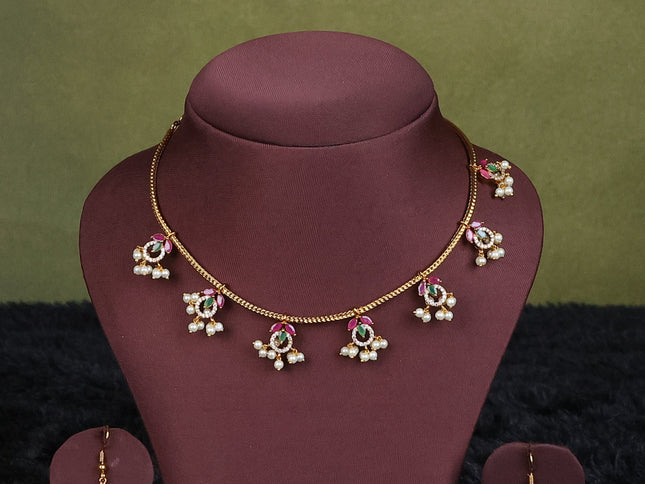 lime yellow semi raw silk with matching neck piece