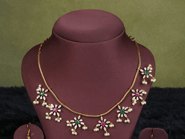 maroon semi raw silk with matching neck piece