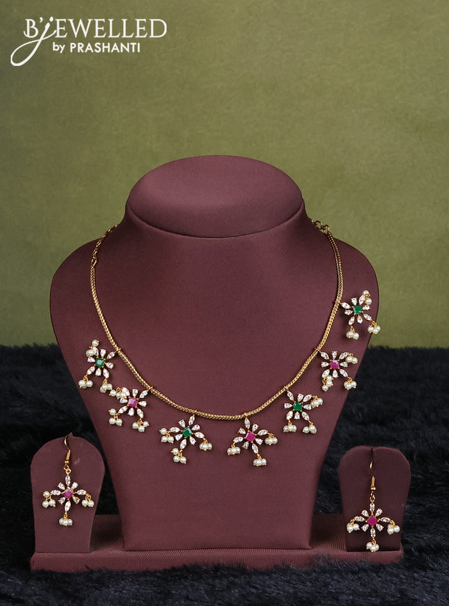 maroon semi raw silk with matching neck piece