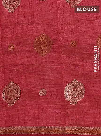 maroon semi raw silk with matching neck piece