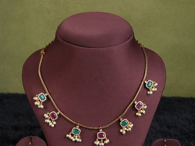 mustard yellow semi raw silk with matching neck piece