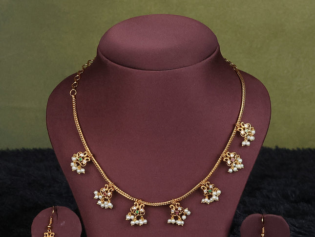 voilet semi raw silk with matching neck piece