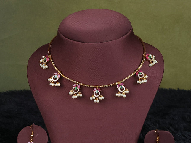 sandal semi raw silk with matching neck piece