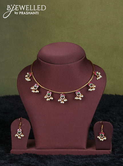 sandal semi raw silk with matching neck piece