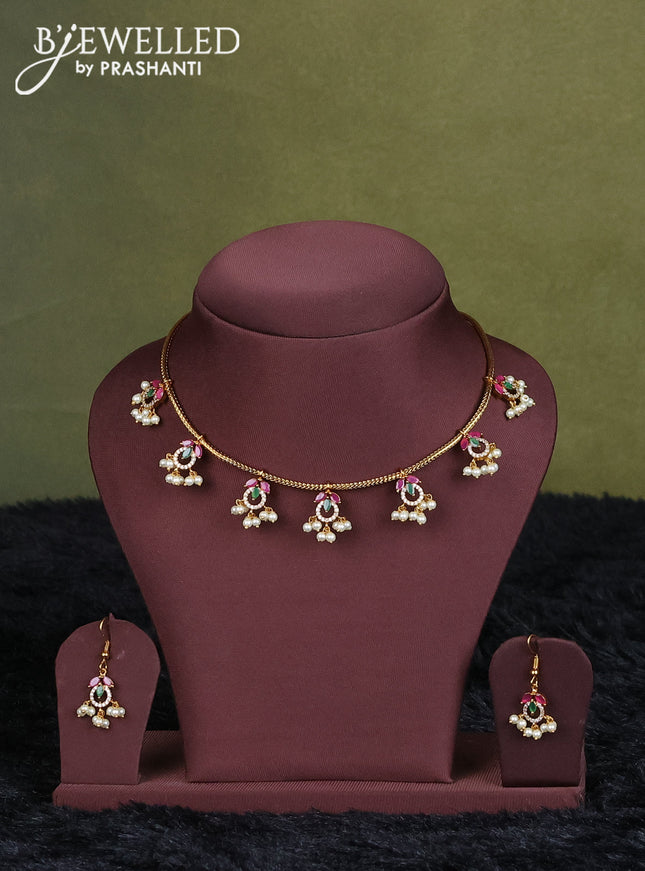 sandal semi raw silk with matching neck piece