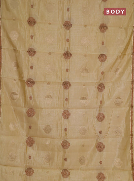sandal semi raw silk with matching neck piece