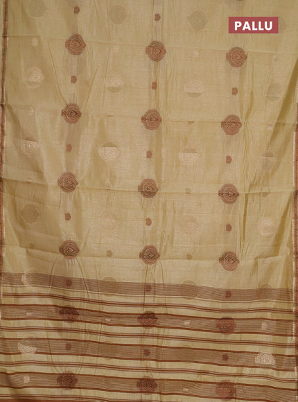 sandal semi raw silk with matching neck piece