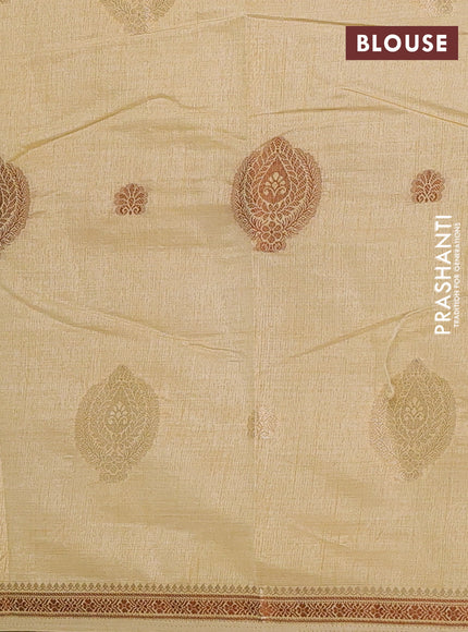 sandal semi raw silk with matching neck piece