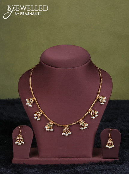 bottle green semi raw silk with matching neck piece