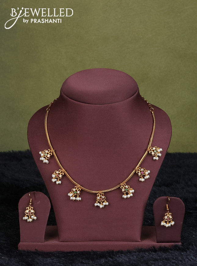 bottle green semi raw silk with matching neck piece