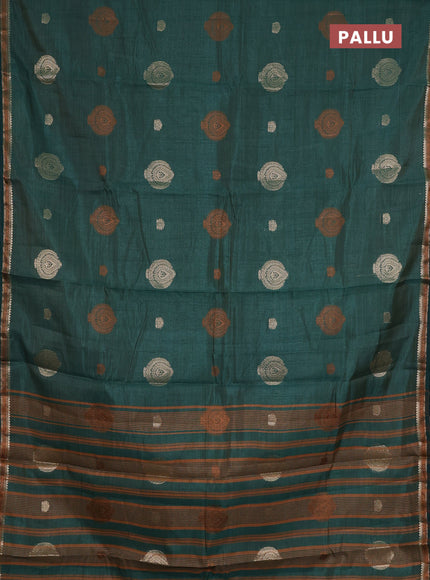 bottle green semi raw silk with matching neck piece
