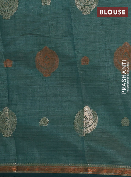 bottle green semi raw silk with matching neck piece