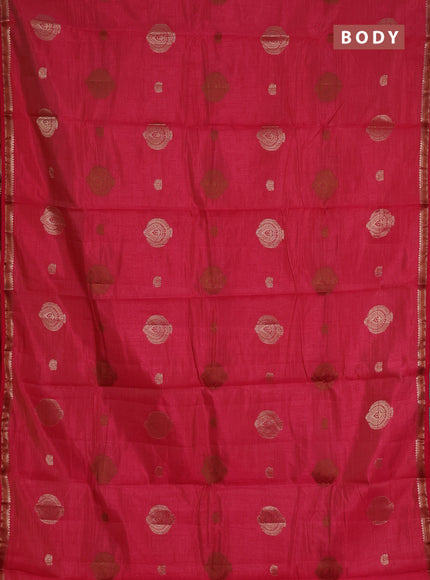 pink semi raw silk with matching neck piece
