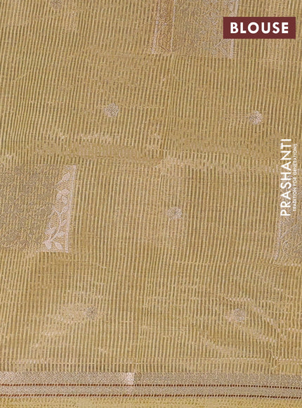sandal semi raw silk with matching neck piece