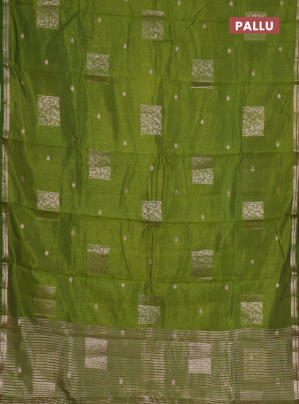 light green semi raw silk with matching neck piece