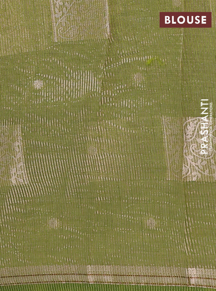 light green semi raw silk with matching neck piece
