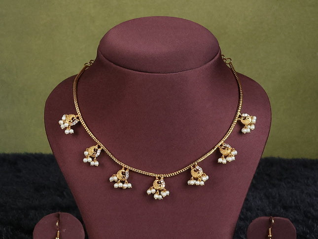 voilet  semi raw silk with matching neck piece