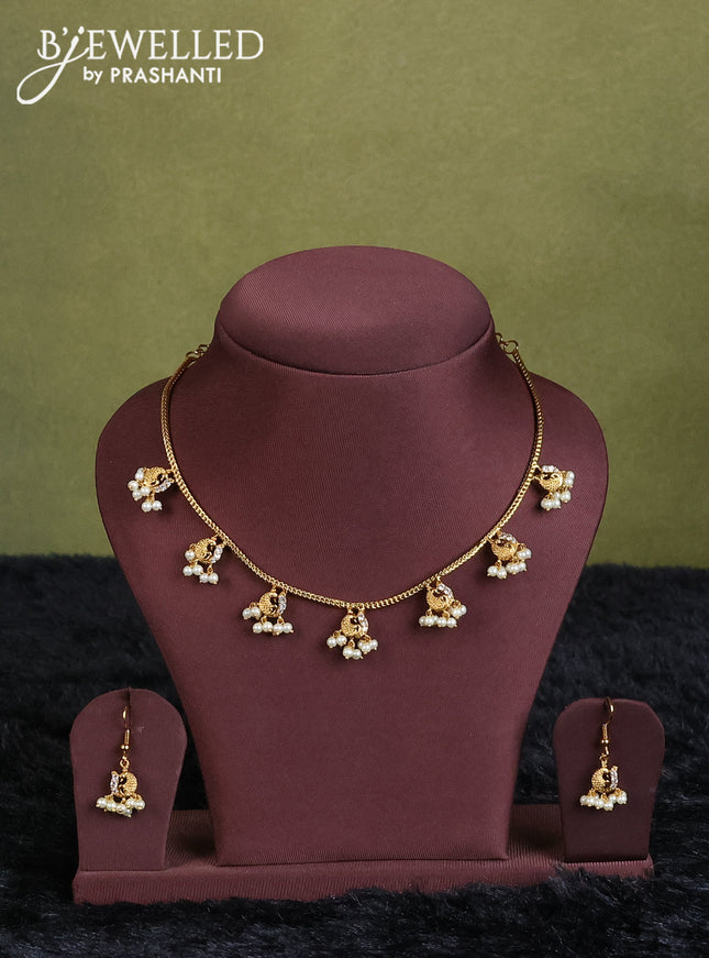 voilet  semi raw silk with matching neck piece